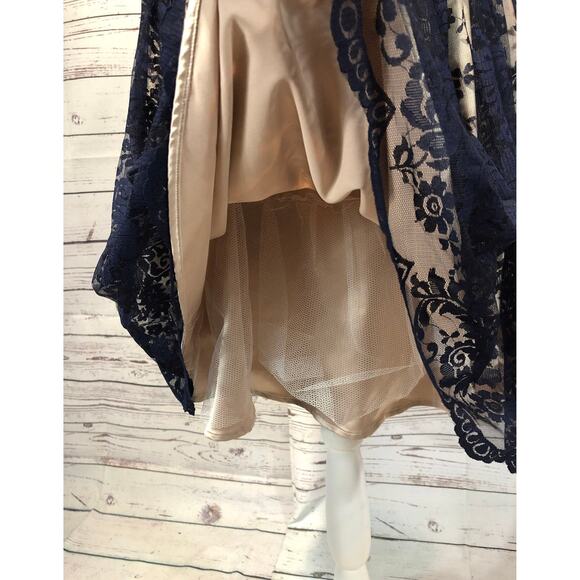 Jessica Howard navy lace dress short sleeved size 14 p - Picture 6 of 12